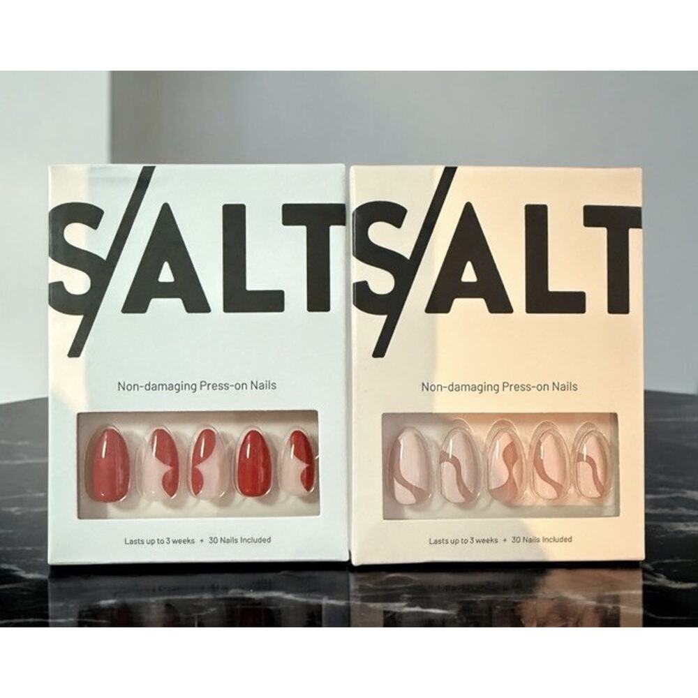 S/ALT SALT Press-On Nails WAVES BLUSH + BUTTERFLY RED ~ NEW IN BOX